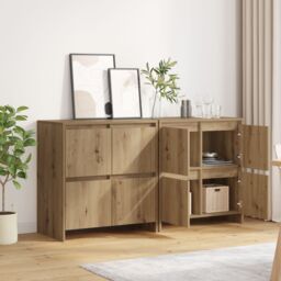 Berkfield Home Sideboard 2 pcs Artisan oak 70 x 41 x 75 cm Engineered wood in Brown - thumbnail 4