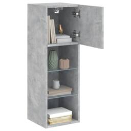 Berkfield Home TV Cabinet with LED Lights Concrete Grey 30.5x30x90 cm - thumbnail 6
