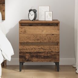 Berkfield Home Bed Cabinet Old Wood 40x35x50 cm Engineered Wood in Brown - Size: 40 x 35 x 50 cm - thumbnail 4