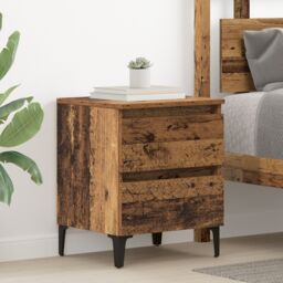 Berkfield Home Bed Cabinet Old Wood 40x35x50 cm Engineered Wood in Brown - Size: 40 x 35 x 50 cm