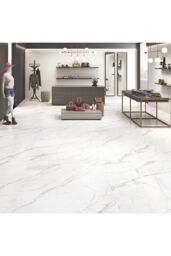 Living and Home 24Pcs Square Self Adhesive Stone Effect Floor Tiles in Off-White - thumbnail 3