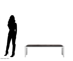 Orsina Contemporary Design Rose Gold Bench, Sleek Garden Bench For Outdoor, Leather Upholstered Dining Bench in Silver - thumbnail 5