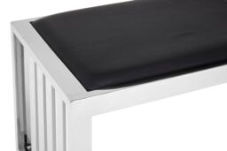 Orsina Contemporary Design Rose Gold Bench, Sleek Garden Bench For Outdoor, Leather Upholstered Dining Bench in Silver - thumbnail 2