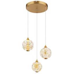 Netlighting Virina Cluster Pendant Gold Colors K9 Crystals 3x LED 3000K