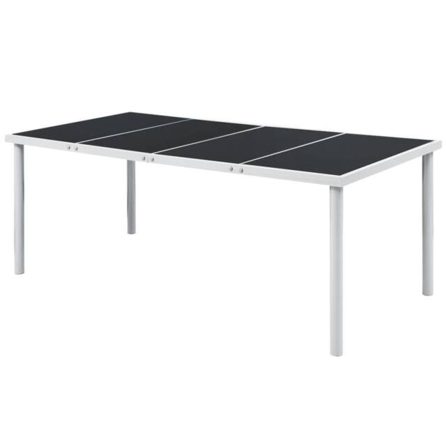 Berkfield Home Garden Table 190x90x74 cm Black Steel in Grey - Size: 190 x 90 x 74 cm - image 1