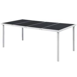 Berkfield Home Garden Table 190x90x74 cm Black Steel in Grey - Size: 190 x 90 x 74 cm