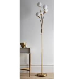 K LIVING Mabel 5 Light Satin Brass Floor Lamp in Gold
