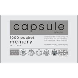 Cheshire Oakham Capsule Elite Pocket 1000 Mattress 180cm Super King in White - Size: Double - thumbnail 3