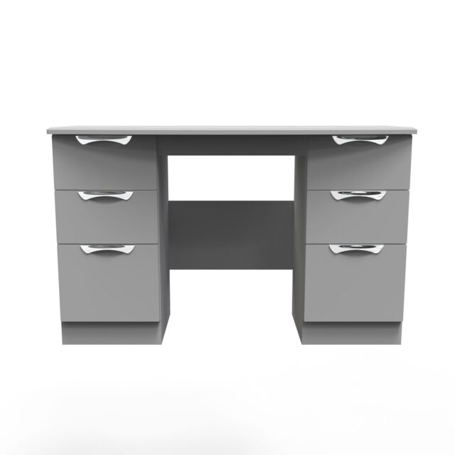 Ready Assembled 2 U Holborn 6 Drawer Kneehole Desk (Ready Assembled) in Grey - image 1