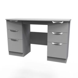 Ready Assembled 2 U Holborn 6 Drawer Kneehole Desk (Ready Assembled) in Grey - thumbnail 3