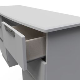 Ready Assembled 2 U Holborn 6 Drawer Kneehole Desk (Ready Assembled) in Grey - thumbnail 5