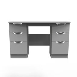 Ready Assembled 2 U Holborn 6 Drawer Kneehole Desk (Ready Assembled) in Grey