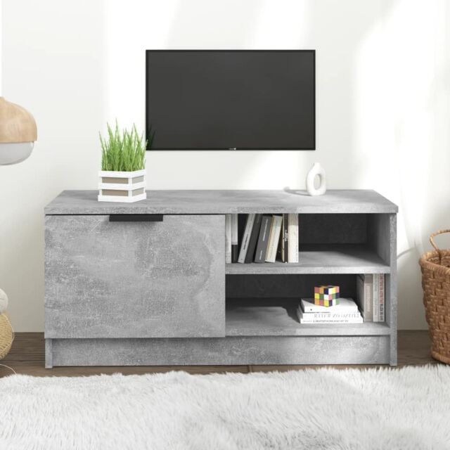 Berkfield Home TV Cabinet Concrete Grey 80x35x36.5 cm Engineered Wood - image 1