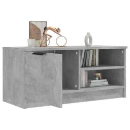 Berkfield Home TV Cabinet Concrete Grey 80x35x36.5 cm Engineered Wood - thumbnail 4