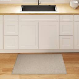 Marlow Door Mat Rubber Hallway Kitchen Floor Runner Rug Washable Woven in Beige - Size: 44 cm x 75 cm - thumbnail 2
