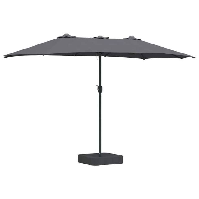 Berkfield Home Garden Parasol Folding Anthracite 385 x 209 x 244 cm Fabric in Dark Grey - image 1