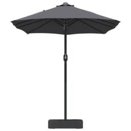 Berkfield Home Garden Parasol Folding Anthracite 385 x 209 x 244 cm Fabric in Dark Grey - thumbnail 5