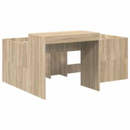 Berkfield Home Bed with Tunnel 3 pcs Artisian Oak & Light Blue in Brown - thumbnail 4