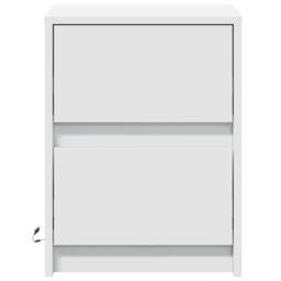 Berkfield Home Bedside Cabinets with LED Lights 2 pcs White Engineered Wood - thumbnail 6