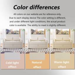 BTM Foldable Sofa Bed for Small Spaces, Adjustable Backrest in Off-White - thumbnail 4