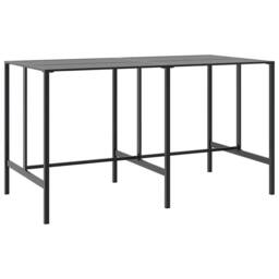 Berkfield Home 9 Piece Garden Bar Set Black Powder-coated Steel - thumbnail 3