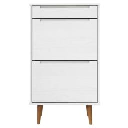 Berkfield Home Shoe Cabinet MOLDE White 59, 5x35x103 cm Solid Wood Pine - Size: 5 x 35 x 103 cm - thumbnail 4