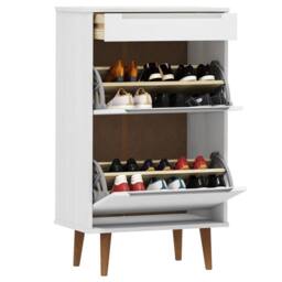 Berkfield Home Shoe Cabinet MOLDE White 59, 5x35x103 cm Solid Wood Pine - Size: 5 x 35 x 103 cm - thumbnail 3