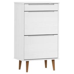Berkfield Home Shoe Cabinet MOLDE White 59, 5x35x103 cm Solid Wood Pine - Size: 5 x 35 x 103 cm