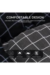 Living and Home 160cm L x 50cm W Plaid Print Beach Chair Seat Cushion Button Tufted Lounge Cushion in Black - Size: 160 cm L x 50 cm W - thumbnail 5