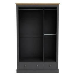 Wyld Haus Ardee 3 Door 2 Drawer Wardrobe Dark Grey & Natural Oak - thumbnail 3