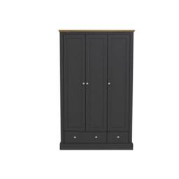 Wyld Haus Ardee 3 Door 2 Drawer Wardrobe Dark Grey & Natural Oak - thumbnail 2