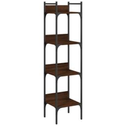 Berkfield Home Bookshelf 4-Tier Brown Oak 35x30x138.5 cm Engineered Wood - thumbnail 2