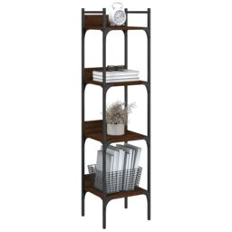 Berkfield Home Bookshelf 4-Tier Brown Oak 35x30x138.5 cm Engineered Wood - thumbnail 4