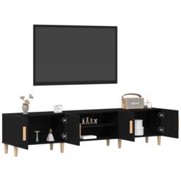 Berkfield Home TV Cabinet Black Oak 180x31, 5x40 cm Engineered Wood - thumbnail 3