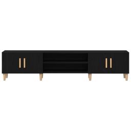 Berkfield Home TV Cabinet Black Oak 180x31, 5x40 cm Engineered Wood - thumbnail 7