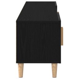 Berkfield Home TV Cabinet Black Oak 180x31, 5x40 cm Engineered Wood - thumbnail 8