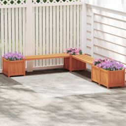 Costway 3-in-1 Outdoor Planter Box w/Bench Patio Bench Seat w/Side Garden Beds in Natural - thumbnail 5