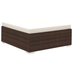 Berkfield Home 6 Piece Garden Lounge Set with Cushions Poly Rattan Brown - thumbnail 5