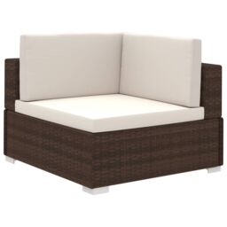 Berkfield Home 6 Piece Garden Lounge Set with Cushions Poly Rattan Brown - thumbnail 3