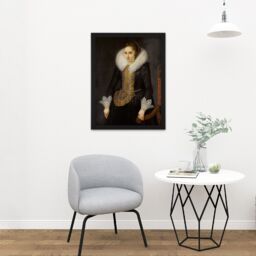 "Artery8 Wall Art Print Mesdach Portrait Of Catherine Fourmenois Painting Large Framed Wall Décor Art in Black - Size: W18"" x H24""" - thumbnail 2