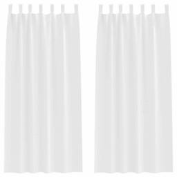 Berkfield Home Curtains with Curtains 2 pcs Pure white 260 x 140 cm Polyester