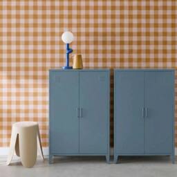 sweeek Set of 2 metal cabinets/wardrobes 2 doors L 75 x W 33 x H 110 cm in Grey - thumbnail 1