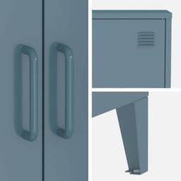 sweeek Set of 2 metal cabinets/wardrobes 2 doors L 75 x W 33 x H 110 cm in Grey - thumbnail 9