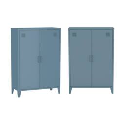 sweeek Set of 2 metal cabinets/wardrobes 2 doors L 75 x W 33 x H 110 cm in Grey - thumbnail 2