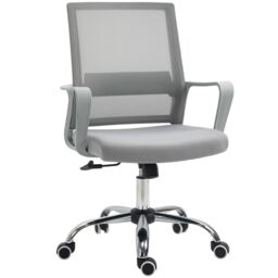 VINSETTO Ergonomic Office Chair Adjustable Height Breathable Mesh Swivel in Grey - thumbnail 2