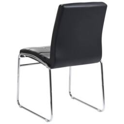 Wyld and Coco Set of 2 Black Faux Leather Conference Chairs with Chrome Legs - thumbnail 6