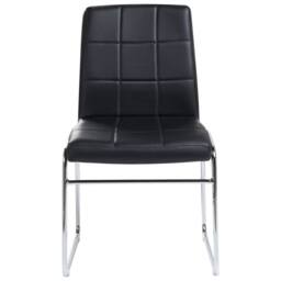 Wyld and Coco Set of 2 Black Faux Leather Conference Chairs with Chrome Legs - thumbnail 5