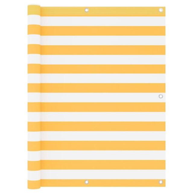 Berkfield Home Balcony Screen White & Yellow 120x300 cm Oxford Fabric - image 1