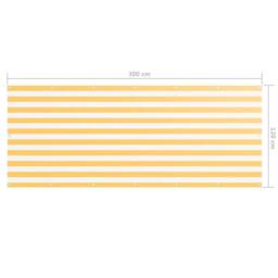 Berkfield Home Balcony Screen White & Yellow 120x300 cm Oxford Fabric - thumbnail 5