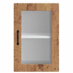 Berkfield Home Kitchen Wall Cabinet with Glass Door¬†Porto Old Wood in Brown - thumbnail 6